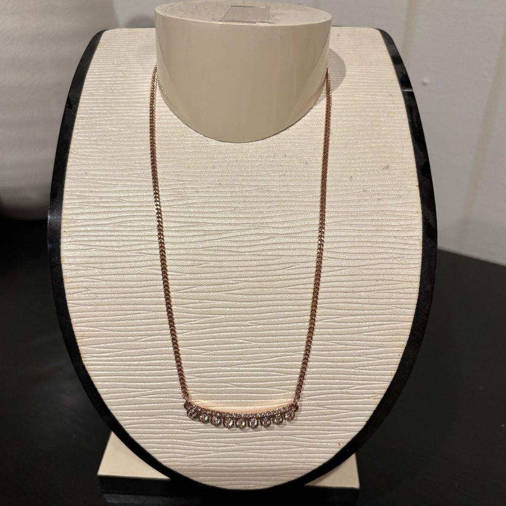 DKNY Rose Gold Necklace with Crystal Details